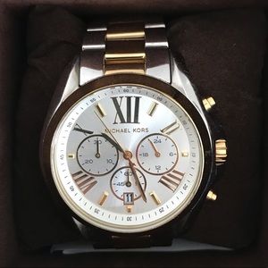 Michael Kors round large face two tone watch